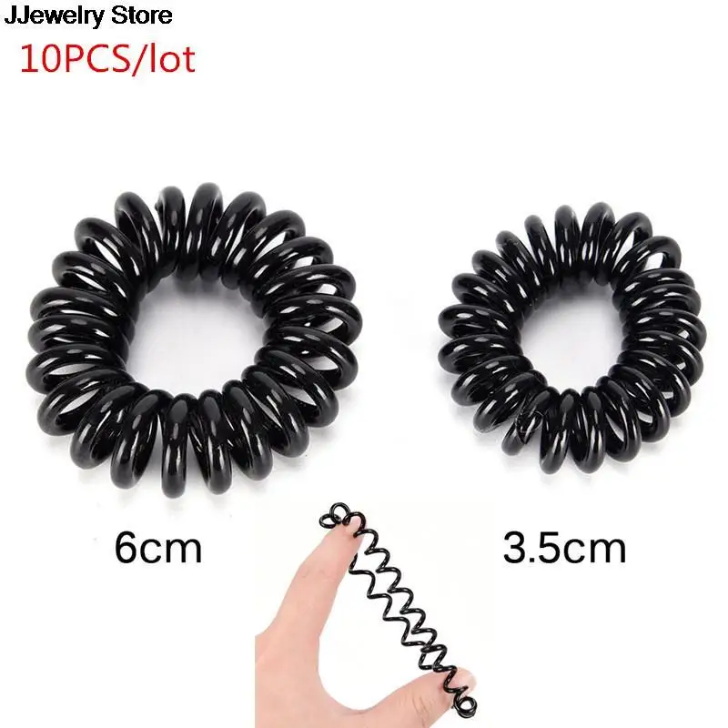 10PCS/lot Rubber Band Headwear Rope Spiral Shape Elastic Hair Bands Girls Hair Accessories  Hair Ties Gum Telephone Wire