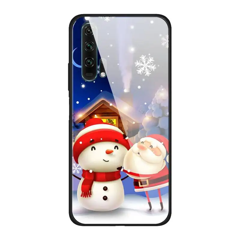 

Winter Snowman Phone Case For Huawei Mate 9 10 lite 20Pro&Tempered Glass Back Cover For Honor 7A 8X 9 10 V10