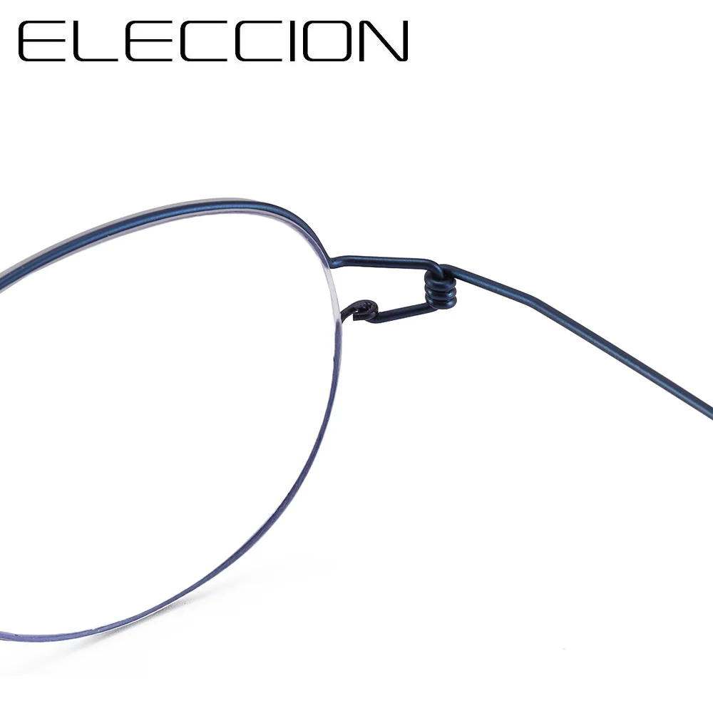 ELECCION титановые оптические Рецептурные очки, оправа для мужчин и женщин, ультралегкие винтажные круглые оправы, очки для близорукости, Корея, Дания
