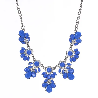 Fashion Choker Necklaces for Women Rhinestone Crystal Necklaces&ampPendants Link Chain Statement Flower Collar | Украшения и