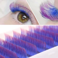 gorota ombre colored lashes individual blue purple color eyelash extension false mink eyelashes ombre false eye colored lashes