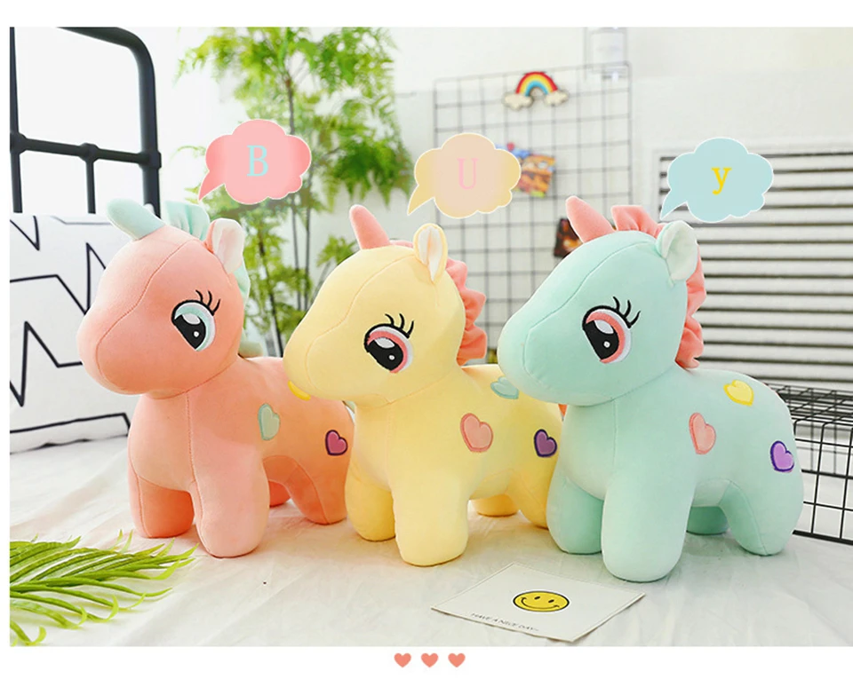 Лучшие продажи Kawaii Единорог пони плюшевые игрушки Kawaii единороги плюшевые куклы висячие украшения детские игрушки подарки куклы и мягкие игрушки