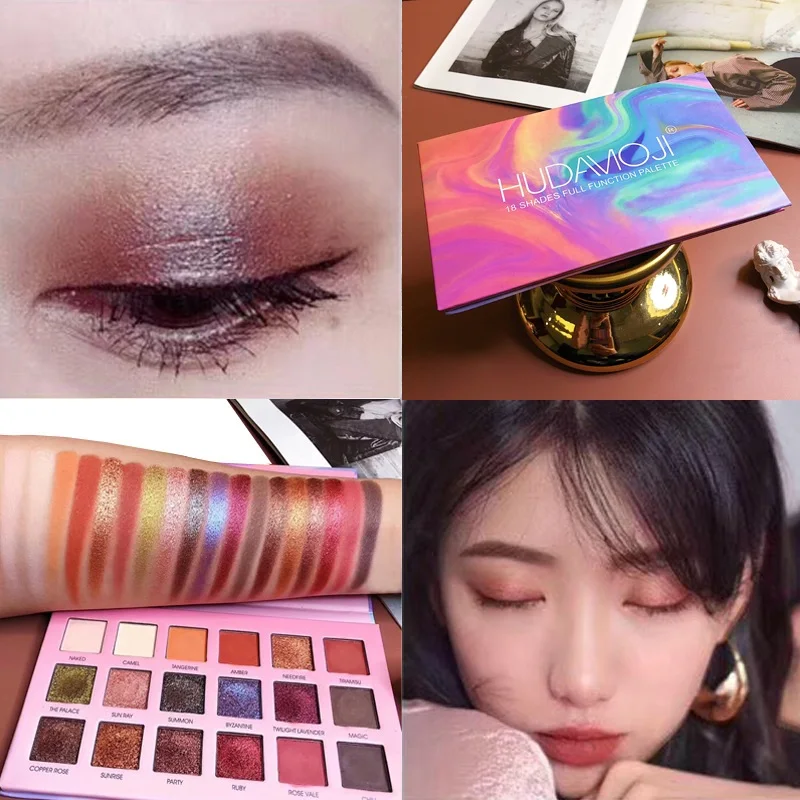 18 цветов красивые глазурованные профессиональные мягкие Гламурные матовые тени