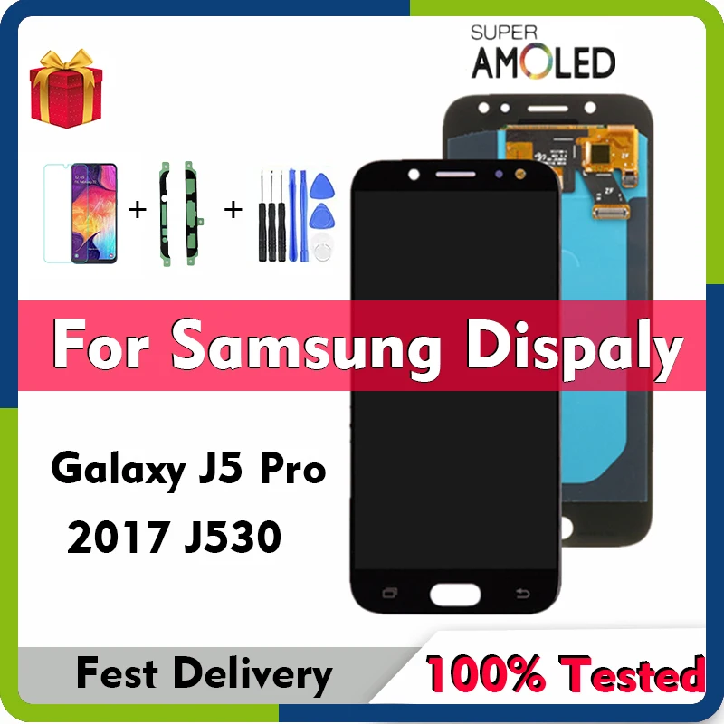 

ЖК-дисплей с дигитайзером сенсорного экрана 5,0 "SUPER AMOLED для Samsung Galaxy J5 Pro 2017 J530 J530F J530Y, Samsung J5 Pro, J530