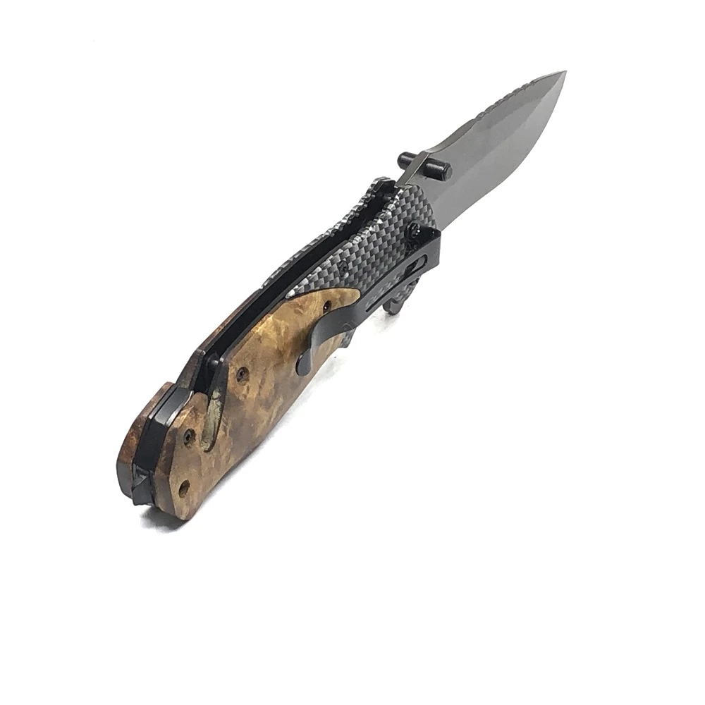 

Wood Handle Folding Knife Survival Tactical Pocket Knife 440C Steel Outdoor Camping Hunting Knives Self-defense Fishing Tools