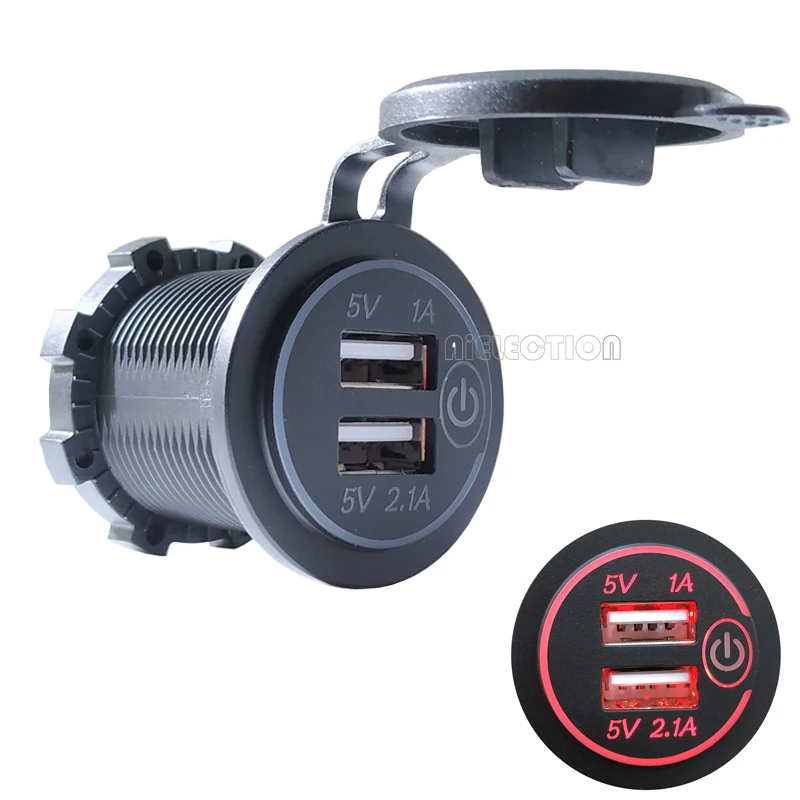 DIY Dual USB LED 3.1A 12 В/24 В розетка водонепроницаемый автомобильное зарядное устройство