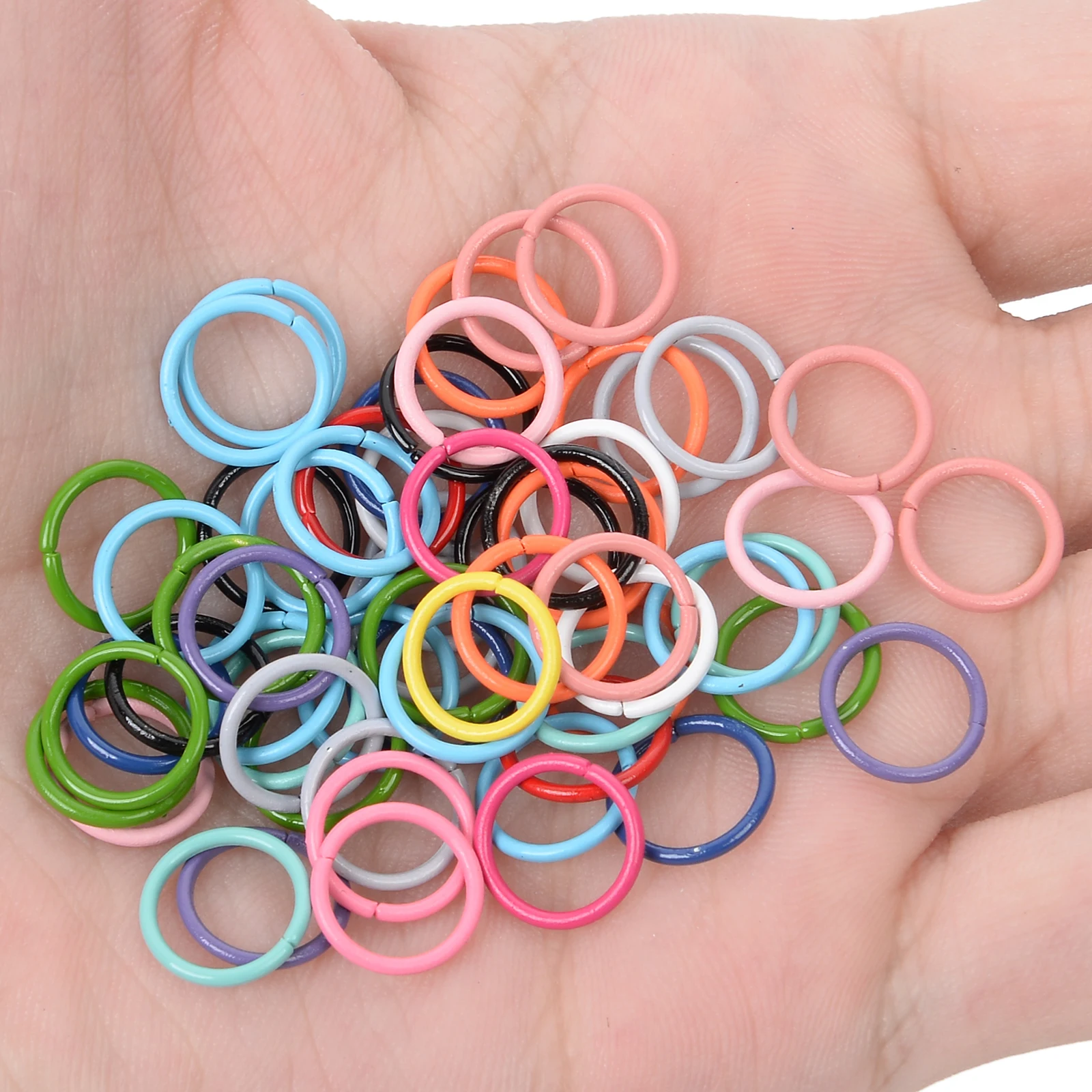 

100Pcs 15 Colors 10mm Round Alloy Open Single Loops Jump Rings for Lobster Connector for DIY Jewelry Making Findings Accessories