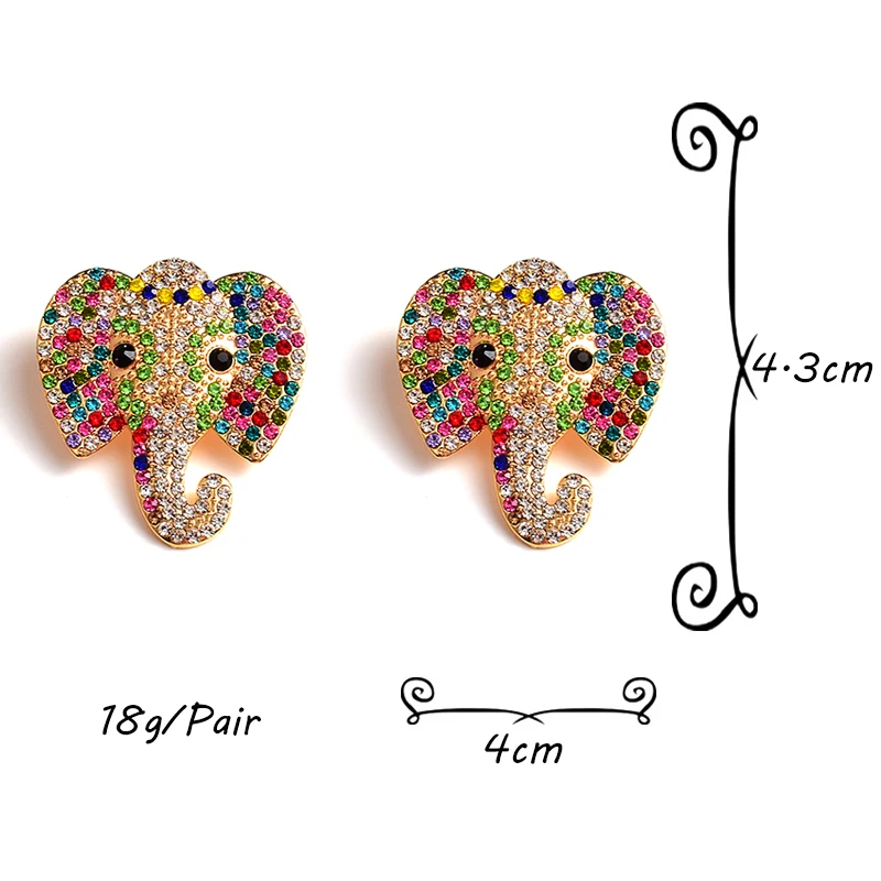 New Arrive Colorful Crystal Elephant Metal Drop Earrings High Quality Fashion Jewelry Accessories For Women images - 6