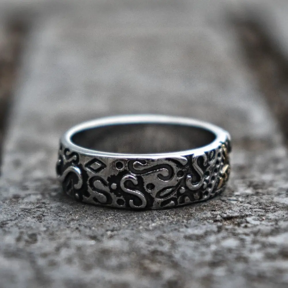 EYHIMD Мужская мазоника обручальное кольцо с символом Провиденса из нержавеющей