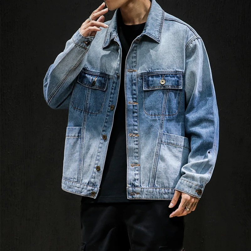 FAVOCENT 2020 Осенняя джинсовая куртка для мужчин повседневное пальто свободные
