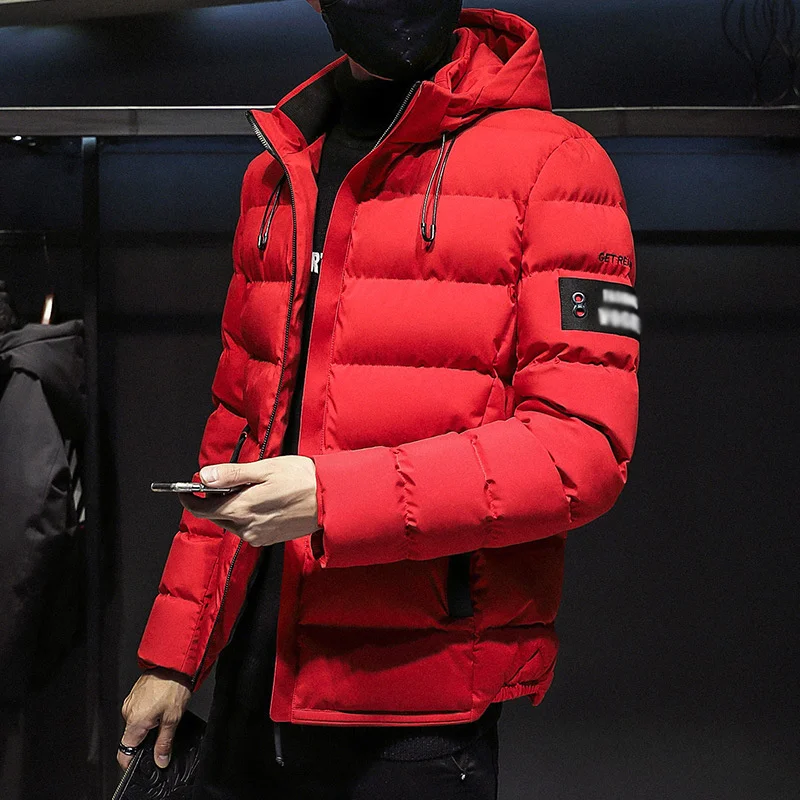 

2021 drop shipping New Fashion Men Winter Jacket Coat Hooded Warm Mens Winter Coat Casual Slim Fit Student Male Overcoat ABZ82