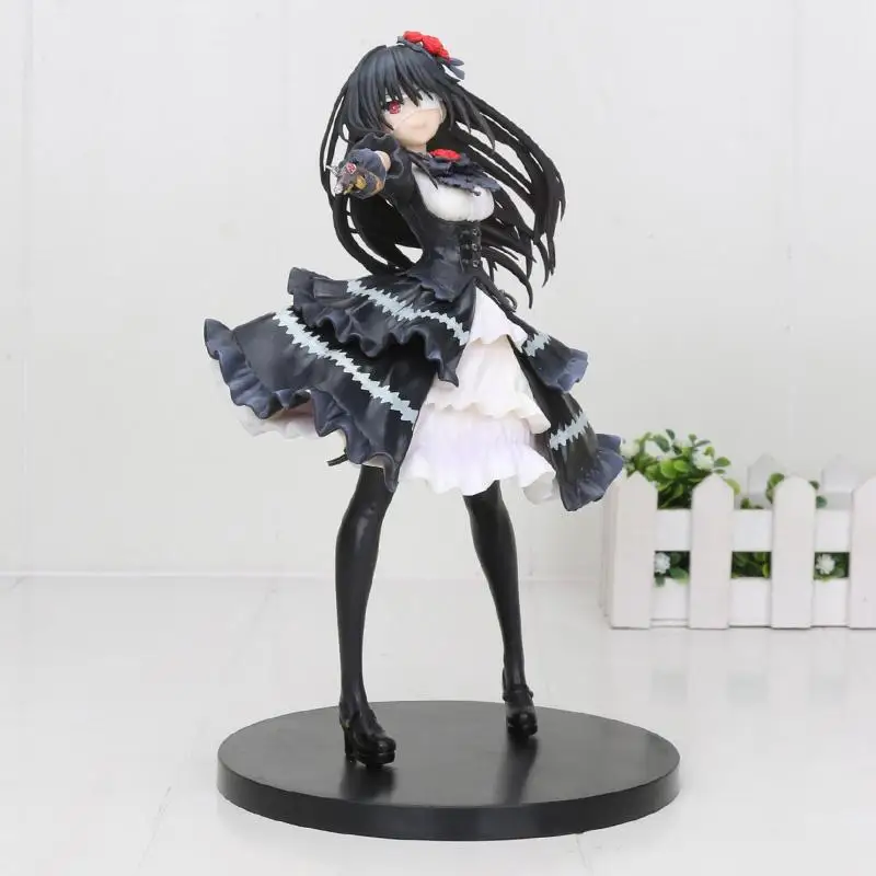 Японское аниме Дата Живая фигура Kurumi Tokisaki кошмар и свадебное платье Tokisaki Kurumi кошка девушка ПВХ Модель фигурка игрушка - Цвет: Серый