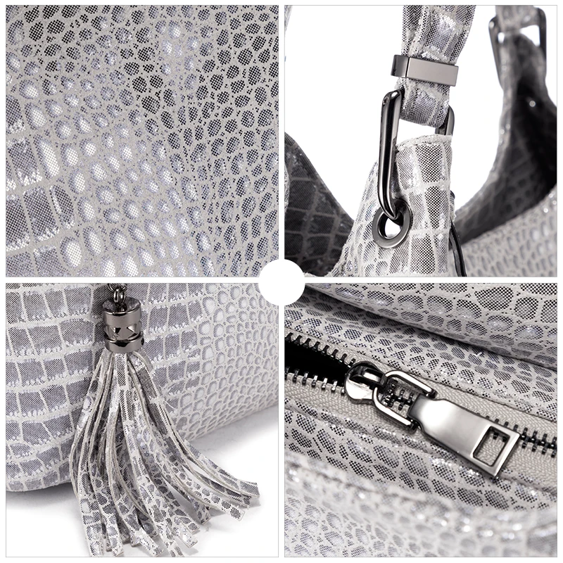 

REALER women bag shoulder bags female messenger crossbody bags for women 2020 handbags animal prints totes hobo bag with tassels