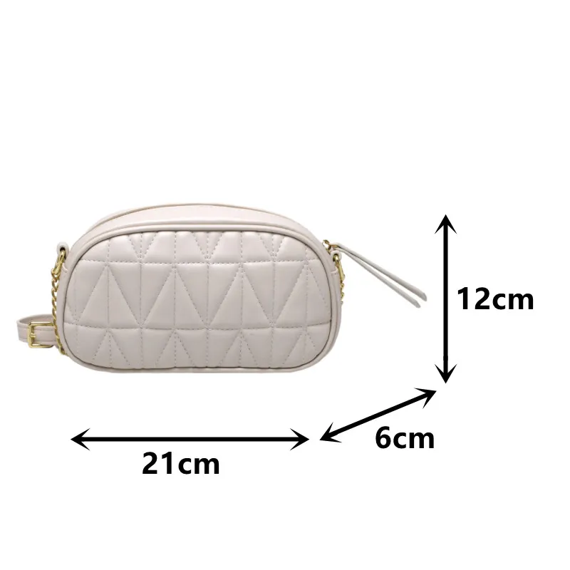 

Black Crossbody Bags Women's Quilted Chain Shoulder Bag Luxury Small Pu Leather Messenger Bag Sewing Thread Pattern Handbags Sac
