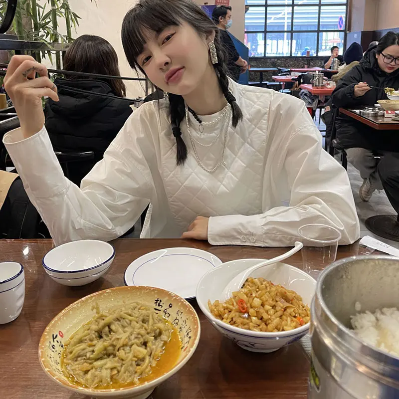 

XITAO Patchwork Pleated Bandage Dress Women Clothes 2021 Spring Fashion Loose Plus Size Dress Stand Collar Full Sleeve ZY6205