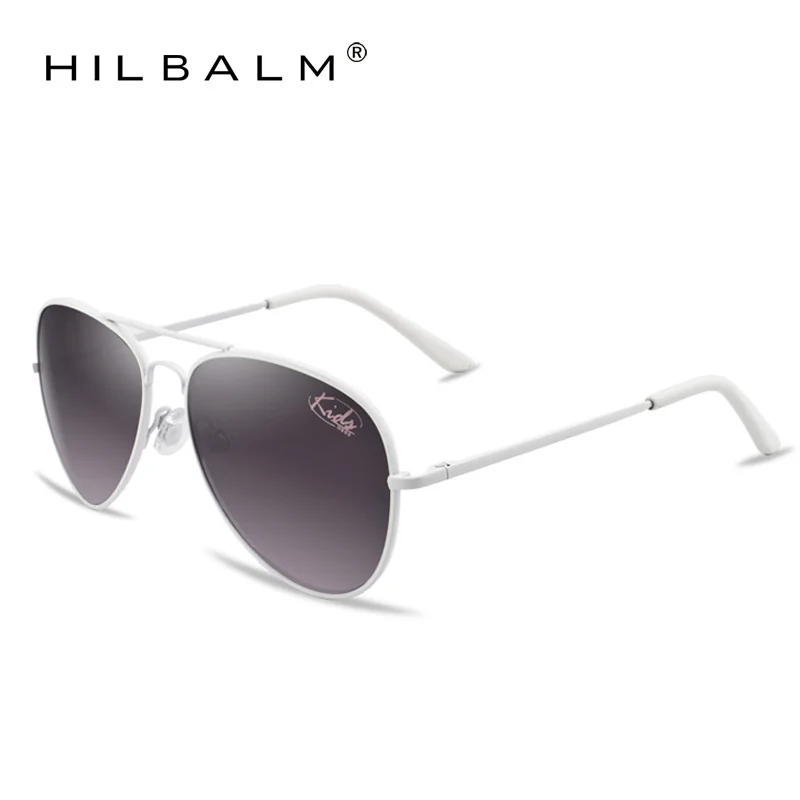 

Hilbalm 2021 Classic Sunglasses Girls Boys Colorful Mirror Children Metal Glasses White Frame Travel Shopping Glasses UV400