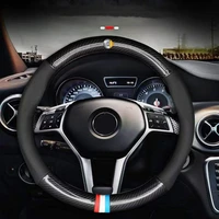 car leather universal steering wheel cover carbon fiber non slip steering wheel handle set fit for smart 451 453 car accessories