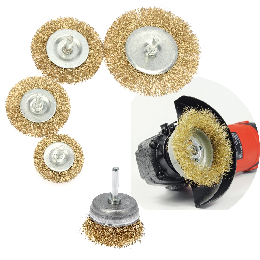 Латунные проволочные колеса плоская чашка щетка для удаления ржавчины полировка