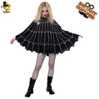 Пончо паук для взрослых, накидка, косплей, Хэллоуин для женщин, модное платье, жуткий паук, плащ, Пурим костюмы