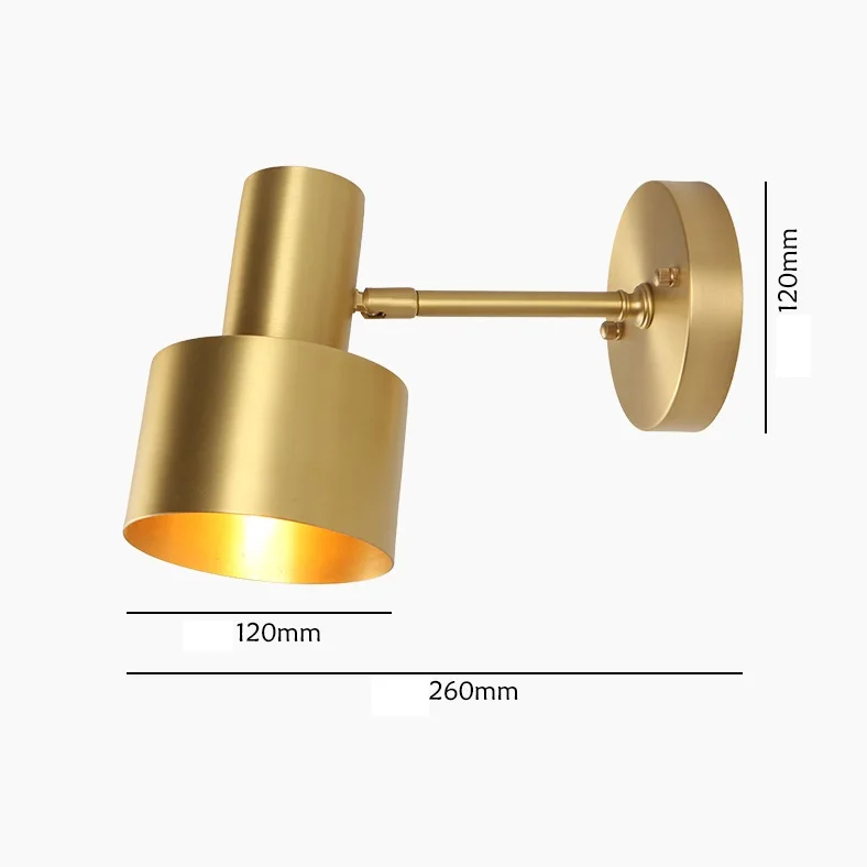 Настенная Светодиодная лампа IWHD в скандинавском стиле латунный винтажный медный