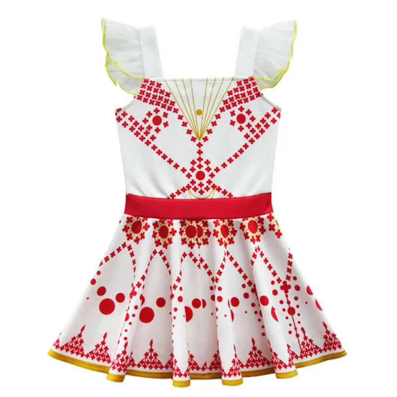 Детское платье для балета с оборками на рукавах и квадратным вырезом девочек