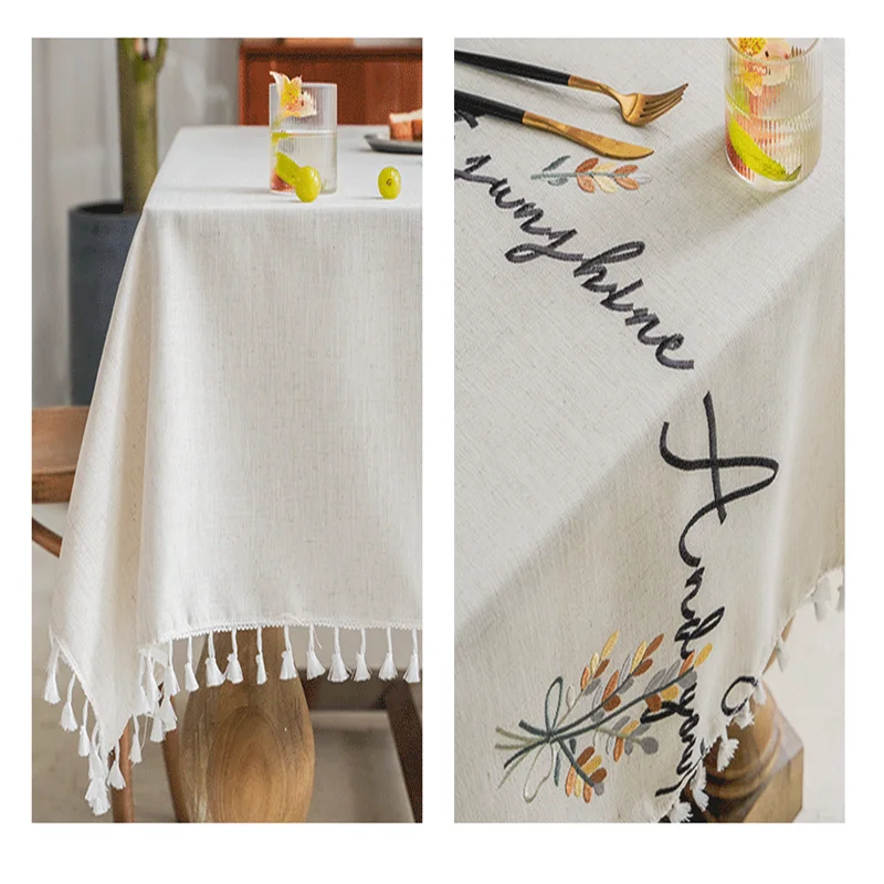 Модная жаккардовая скатерть в длинную полоску с вышивкой распродажа