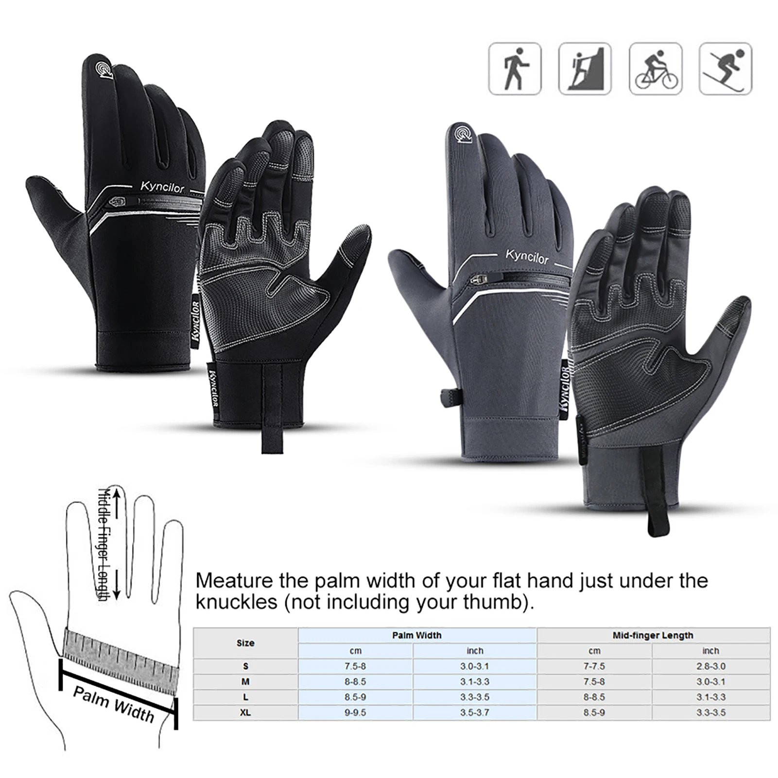

Winter Windproof Cycling Gloves for Men Women Waterproof Anti-Slip Touchscreen Mittens Warm Fleece Bicycle Skiing Gloves