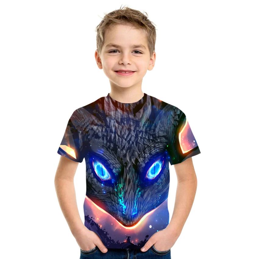 

2021 Summer Anime 3D Printing T-shirt Casual Loose Boys Clothing Size 4T-16T