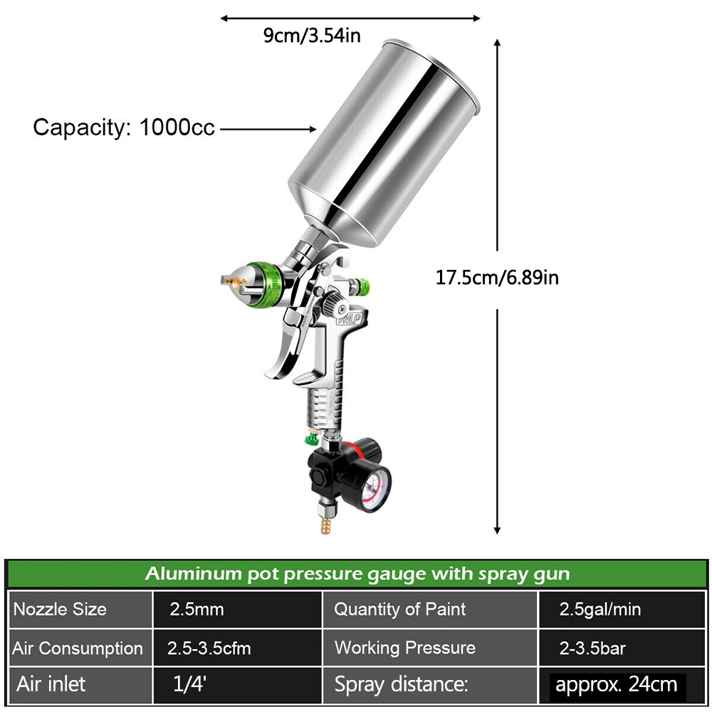 

Пистолет-распылитель HVLP с соплом 2,5 мм, Гравитационный подающий электроинструмент, мини-краскопульт для покраски автомобиля, распылитель