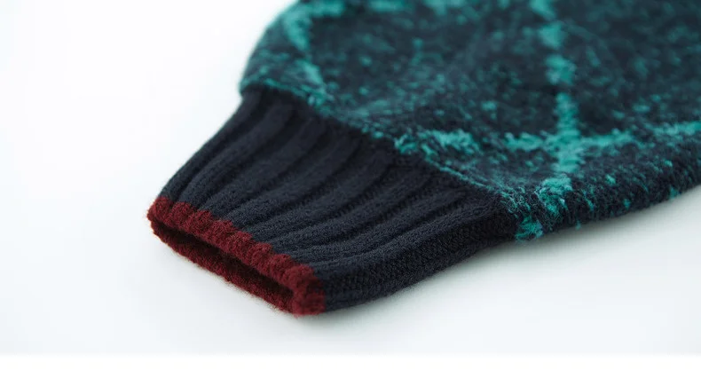 INMAN Winter New Arrival Literary O-neck Jacquard Contrast Color Thick Loose Women Pullover
