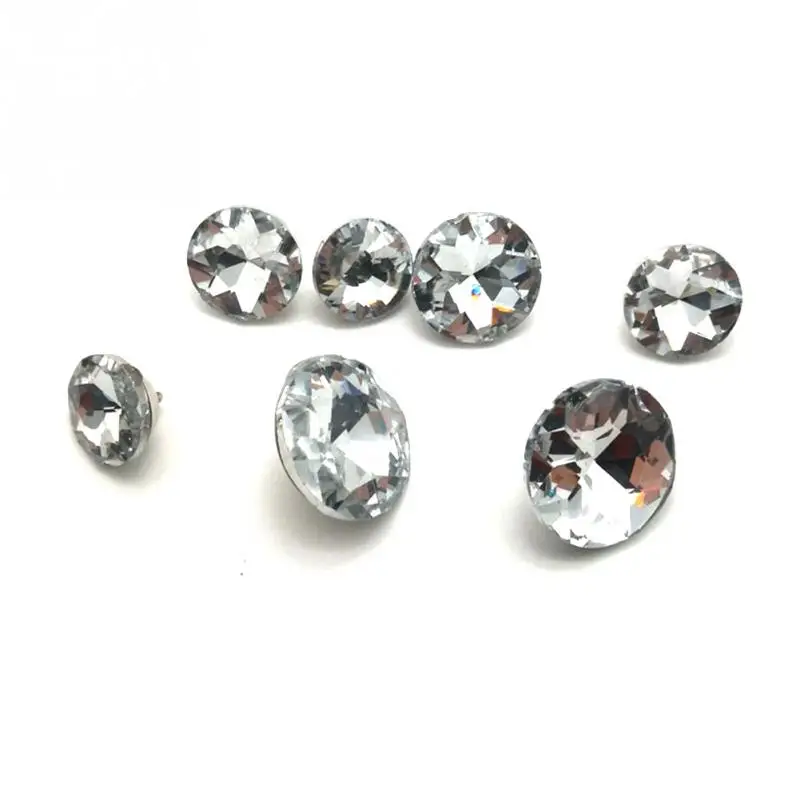 20 шт аксессуары для стула «сделай сам» декоративная изголовье искусственный кристалл обивка сияющая с задней гвоздь стеклянная Кнопка металлическая основа