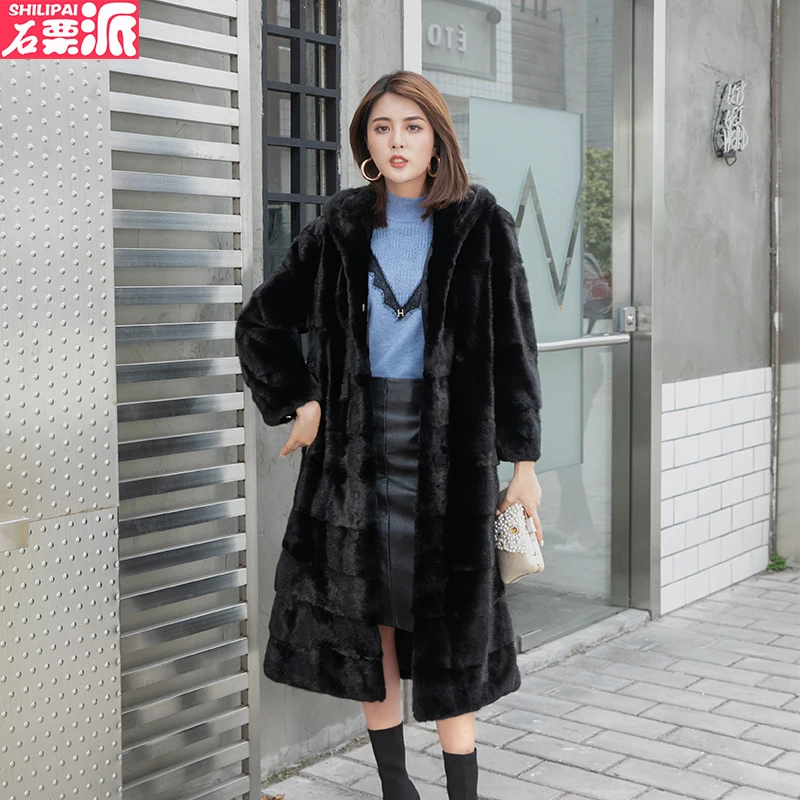 

2020 new mink fur mink fur coat female middle-aged and elderly whole mink long size mother large size slim coat