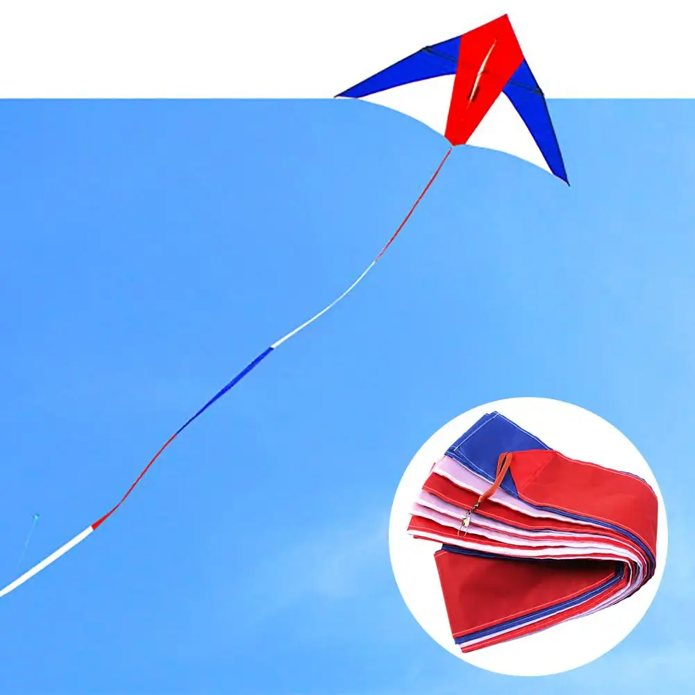 

10/15/30m Rainbow Color Blocking Long Kite Tail Line Outdoor Sports Accessory