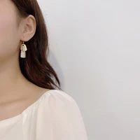 korean temperament net red diamond personalized earrings simple wild earrings design metal sequined pearl female earrings