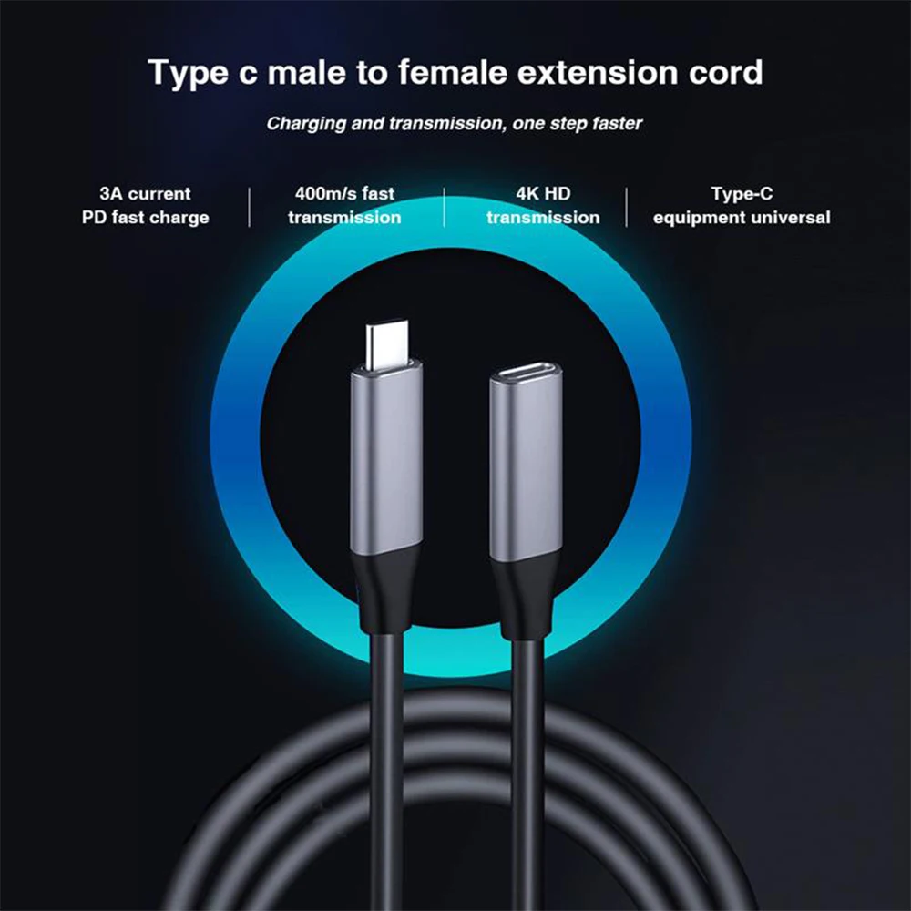 5a 100w type c 10gbps gen2 usb 3 1 to usb c type c extension data quick charging cable extender cord for macbook laptop phone free global shipping