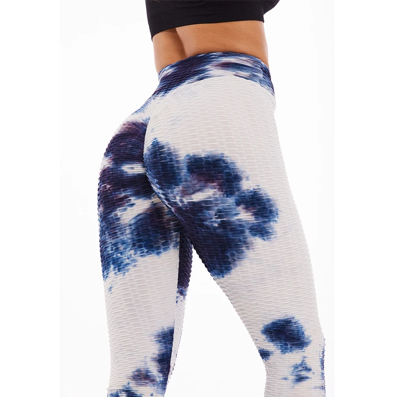 

Yoga Gym High Waist Leggings for Women Tie-Dye Female Long Fitness Runnning Tights Seamless Push Up Workout Trousers for Ladies