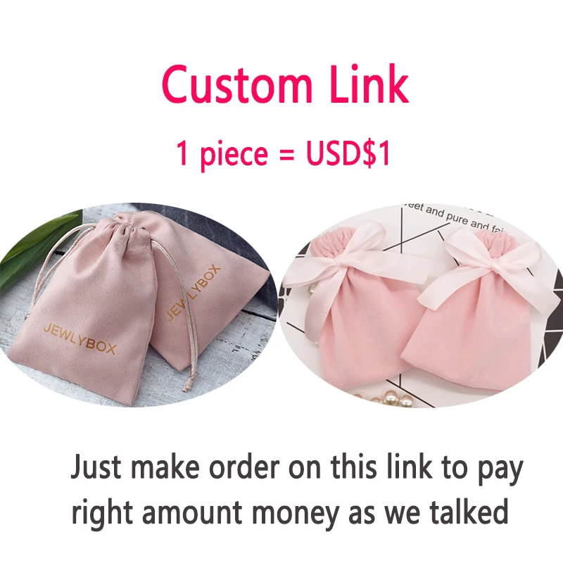 Custom Jewelry Drawstring Bags Personalized Logo Printed Pouches Velvet Jewellery Packaging Sack Wedding Favor Bags