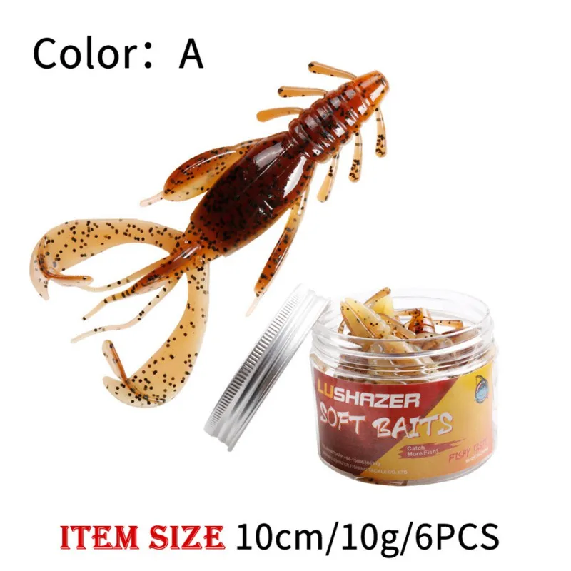 

Fishing Lures 6pcs Lures Baits Shrimp Tail Fishing Lures Kit Bionic Bait Silicone Pesca Worm Fishing Tackle Artificial Lures Wob
