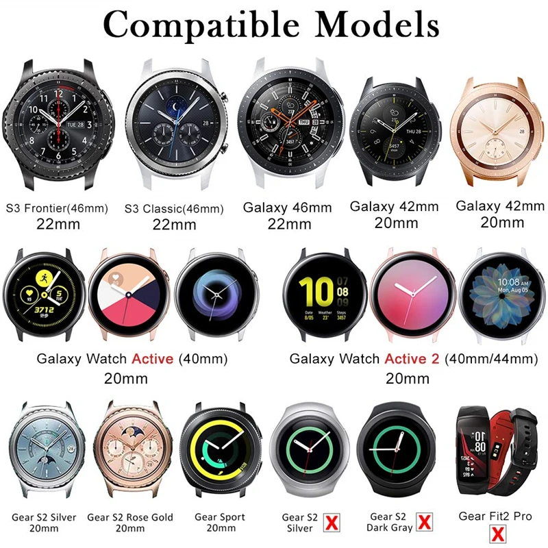 Браслет для часов Samsung Galaxy Watch Active 2 44 мм, ремешок из натуральной кожи 20 мм, ремешок Correa Active2 40 мм.