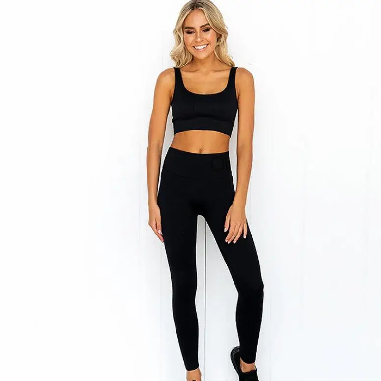 Женские Бесшовные комплекты для йоги из 2 предметов комплект фитнеса