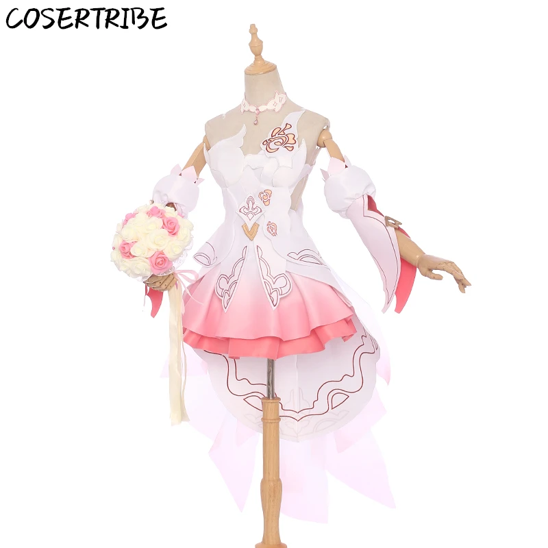 

Anime Honkai Impact 3 Yae Sakura Flower Wedding Dress Lovely Uniform Cosplay Costume Women Halloween Carnival Free Shipping New