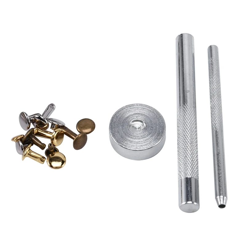 

300 Sets Leather Rivets Double Cap Rivet Tubular Metal Studs with Punch Pliers Fixing Set Tools for DIY Leather Craft Rivets Rep