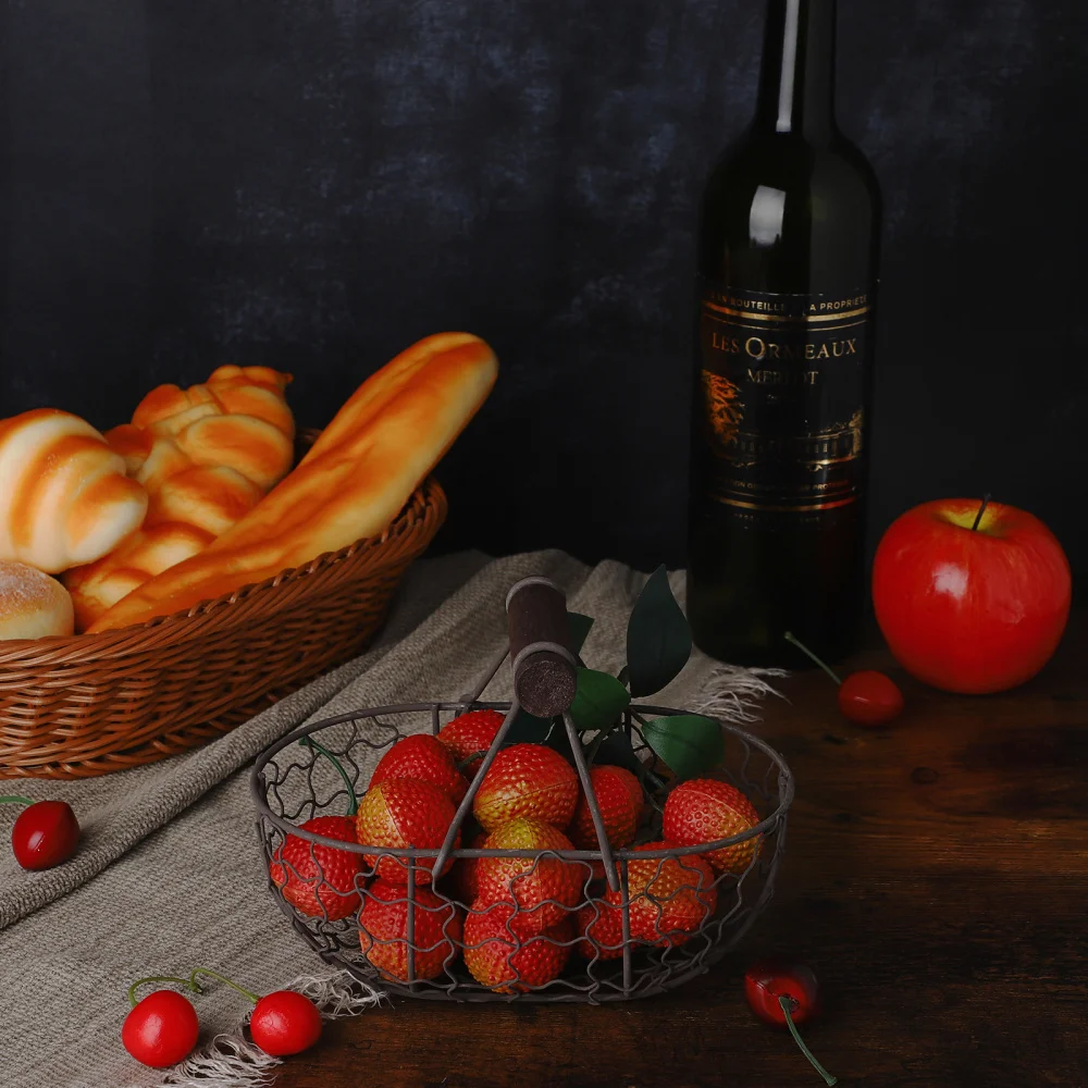 

Iron Handheld Fruit Bread Basket Multi-functional Basket Sturdy Bread Basket