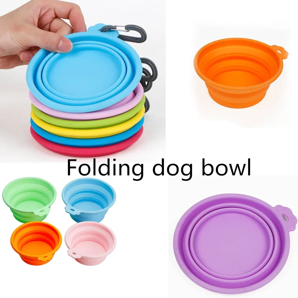Силиконовая складная детская миска для домашних животных удобная