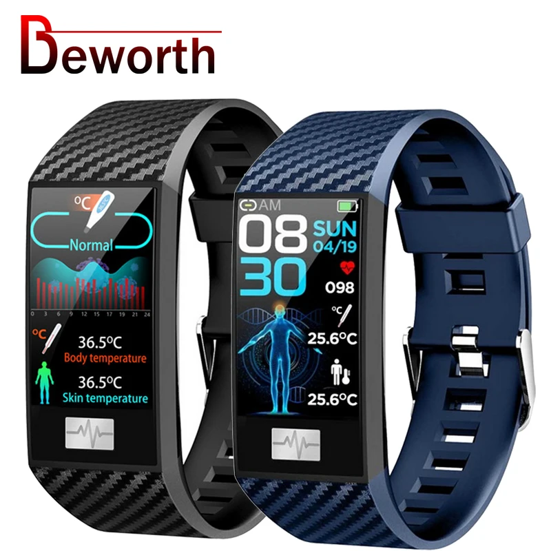 Смарт-браслет DT58 Pro IP68 с измерением температуры тела ЭКГ пульса артериального