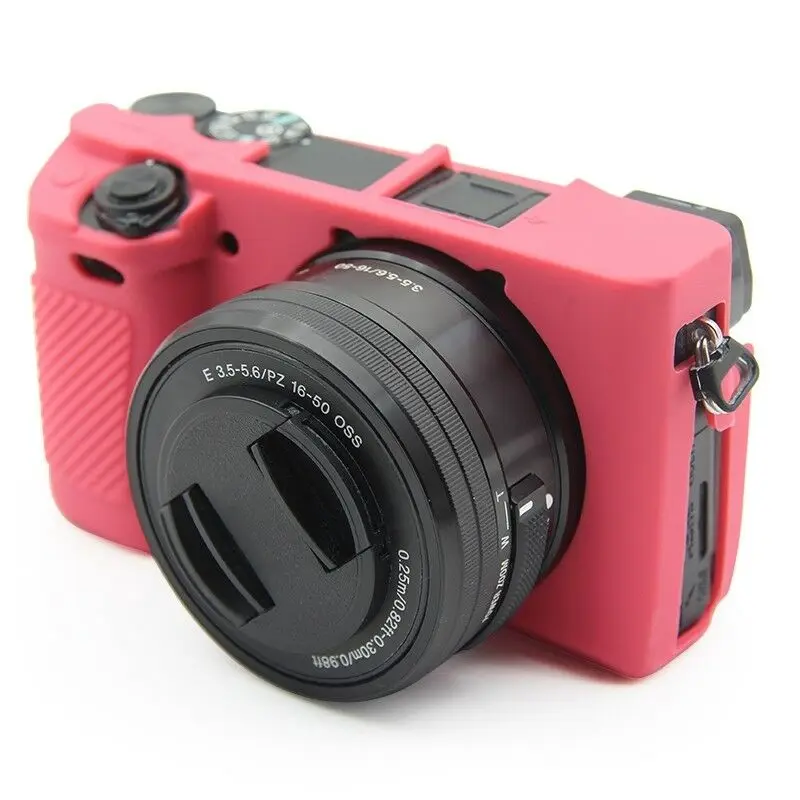 Rose Red Мягкий силиконовый чехол-бампер, защитный чехол для камеры sony Alpha A6300 A6400A6100, защитный чехол для камеры - Цвет: Rose Red