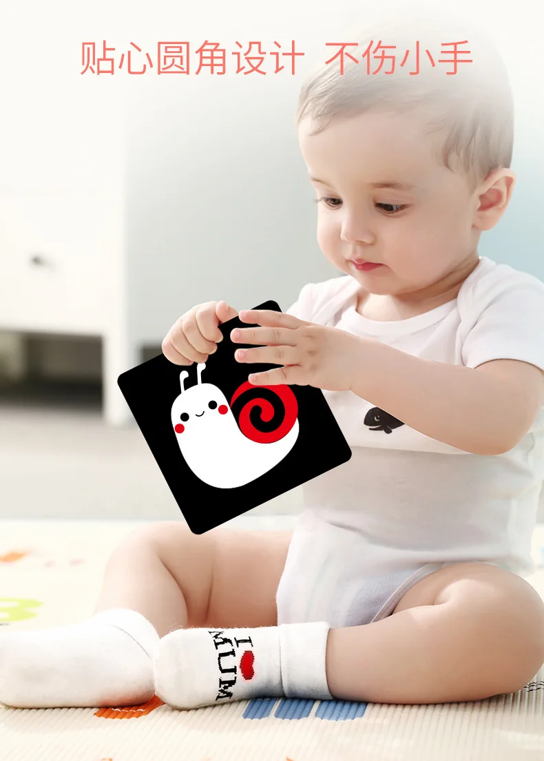 

Baby Montessori Toys Pocket Flashcards for 0-36 Months Newborn Learning card Toys Children Early Educational Cognize Card