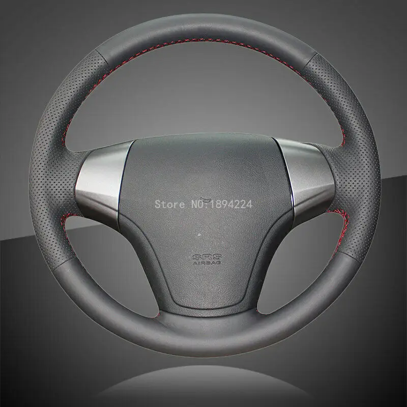 

Interior Black Leather Car Steering Wheel Covers For Hyundai Elantra 2008-2010