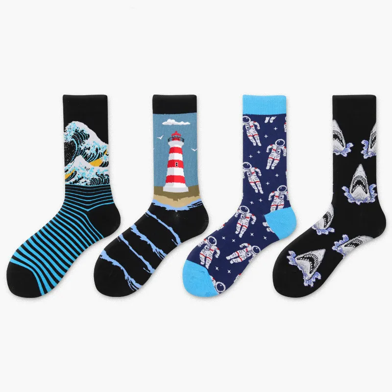 Носки мужские и женские хлопковые носки Американская улица в стиле ретро