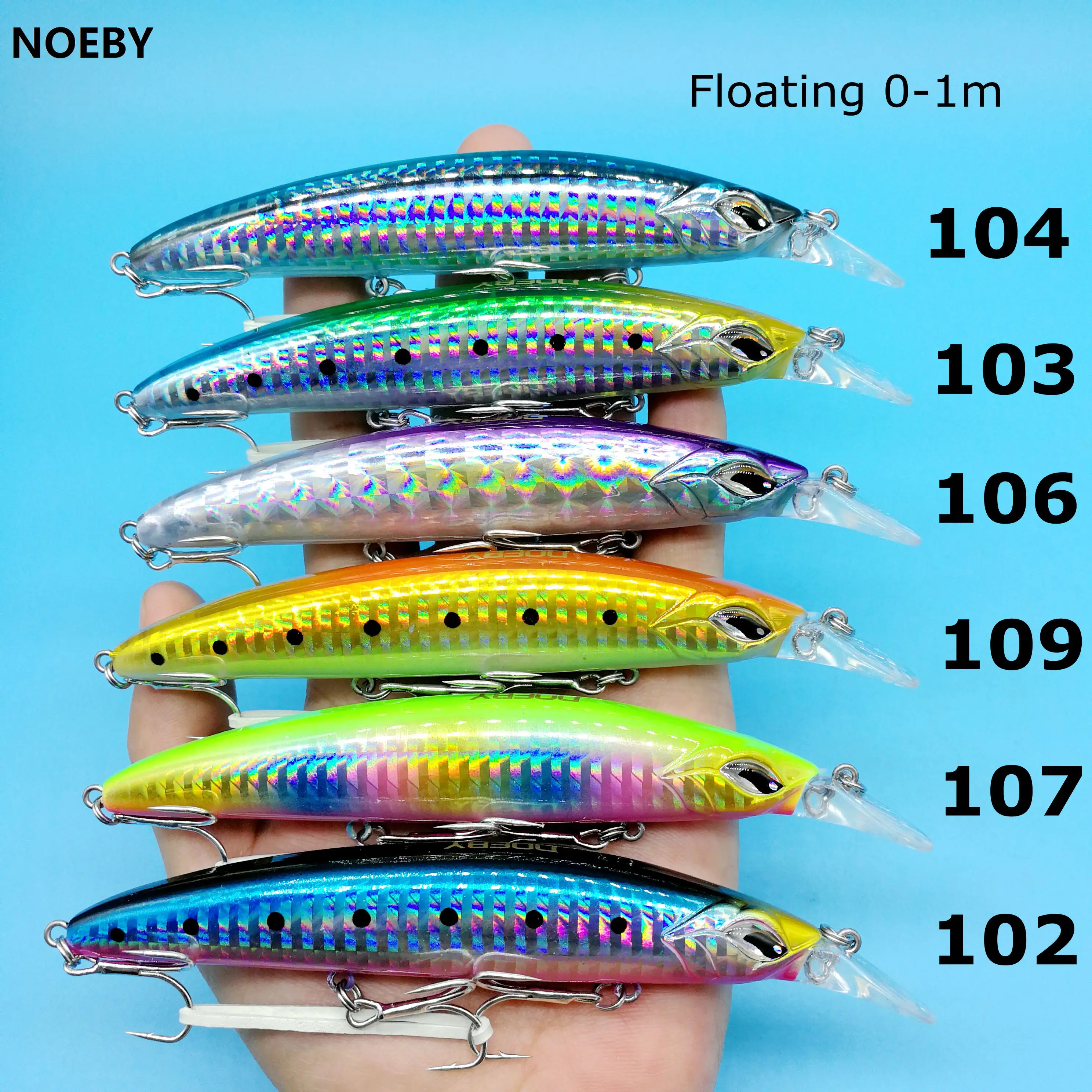 NOEBY 6 шт./партия 2019 новая приманка плавающая гольян рыболовная 19 г/110 мм цветов 0 1 м